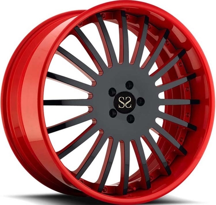 21x9 3PC Forged Wheels Rims Red Barrel Black Face สำหรับ Lamborghini Aventador