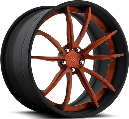 สำหรับ Nissan GTR 5x114.3 ราคาดีที่สุด 22 Rims สีดำเงา Machined Custom 2 ชิ้น Forged Alloy Wheels