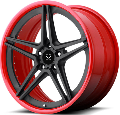 ขอบล้ออัลลอย 2-PC ขนาด 21 นิ้ว 9.5J สำหรับ Ferrari 458 Speciale Red Gloss Black Forged Wheels