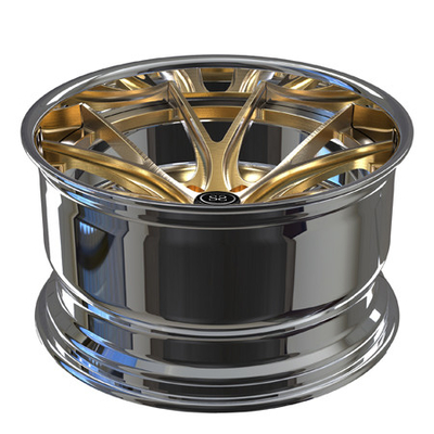 20x11 5x112 Barrel Polished Center Brushed Golden Rims สำหรับ S5 Deep Concave Monoblock Car Wheel