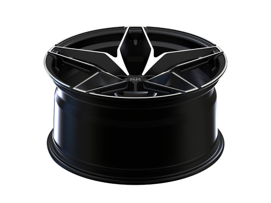 Black Machined 20 นิ้ว Monoblock 1 ชิ้น Forged Wheel สำหรับ Alfa Romeo Car Rims