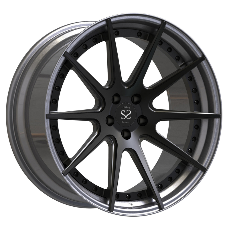 Audi Rs6 Two Piece Forged Wheels Satin Black สำหรับรถวิ่ง