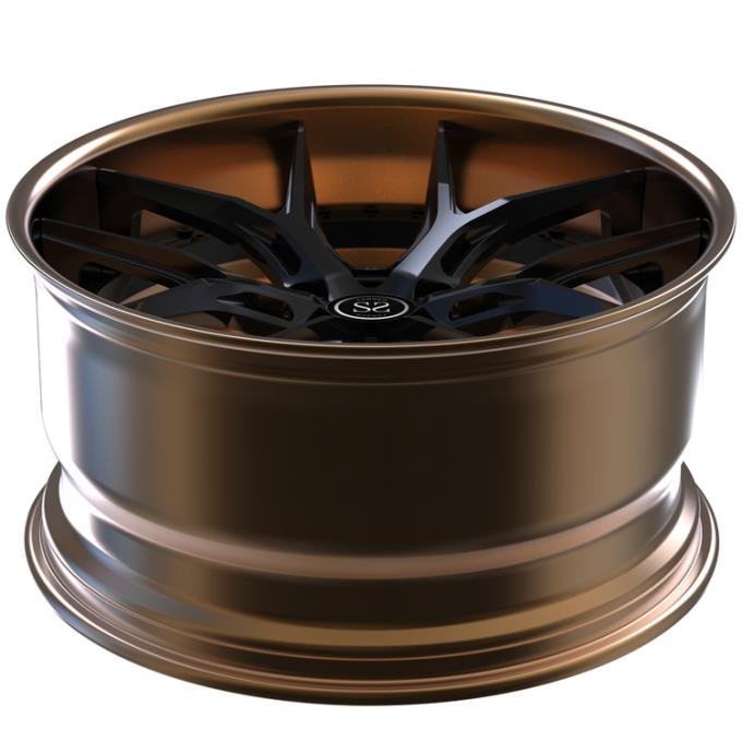 Metal Rims Around Barrell Custom Forged 2 Piece Alloy Wheels Center Matte Bronze Barrel Grey ...