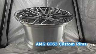 22x10 และ 22x12 ขอบล้อฟอร์จ 2-PC แบบกำหนดเองขัดเงาสำหรับ AMG GT63