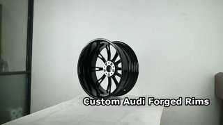 Audi Custom 1-PC Forged Rims กลอสสีดำ + หน้าตัดเพชร