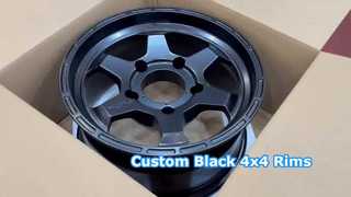 17"~22" 6-Spoke Black 4x4 Rims 6x139.7 รูปแบบสลักเกลียว