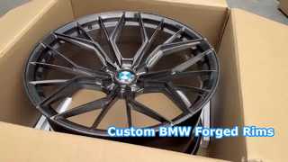 ซาตินสีเทา 18 "~ 23" ขอบฟอร์จ 1-PC แบบกำหนดเองสำหรับรถยนต์ BMW