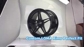 ขอบล้อ LOMA 2-PC แบบกำหนดเอง 21x9.0 และ 21x10.5 Satin Black