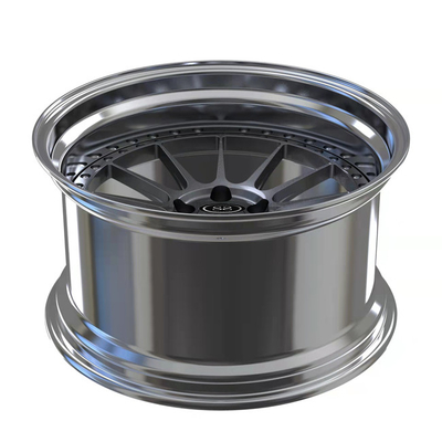 Polished Lip Forged Rims 2 ชิ้น PC Deep Dish สำหรับ Audi S3 Gun Metal Spokes Wheels