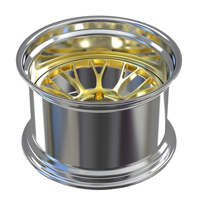 Deep Dish Gold 2 Piece Forged Wheels ล้อขัดเงาลบออฟเซ็ต 19X12j Porsche Gt4 Rims