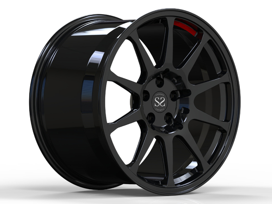 Audi R8 Gloss Black 2 ชิ้น Red Spoke Forged Wheels Aluminium 18-22 Inches