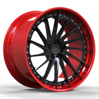 Ferrari F88 Red Lip Alloy Aluminium 2 Piece Wheels รถ ผู้โดยสารที่กำหนดเอง