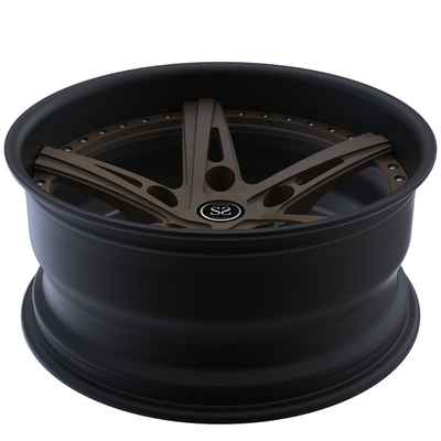 2 ชิ้นสีบรอนซ์ Center Matte Black Face Forged Rims 20x9 20 นิ้ว Directional Alloy Defender Wheels