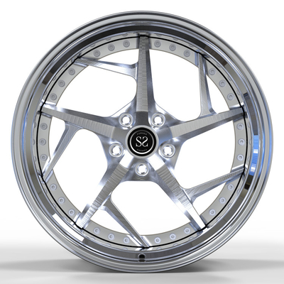 Face Brushed Coating Spoke Chrome Wheels 2 ชิ้น 18x7 19x12 Staggered Alloy Mustang Rims