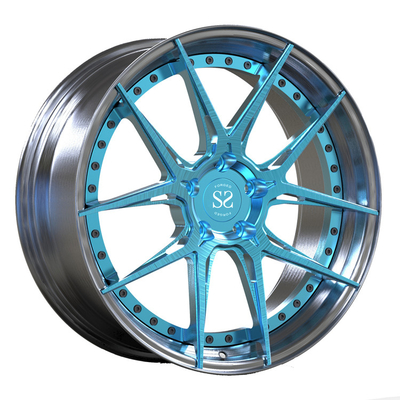 สำหรับ VW T5 2 PC Forged Center Brushed Blue Wheels 21inch Polished Alloy Car Rims