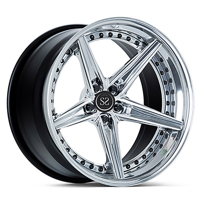 5 Spoke 3 PC Forged Wheels Alluminum Alloy Rims 18 19 20 นิ้วสำหรับ BMW Porsche