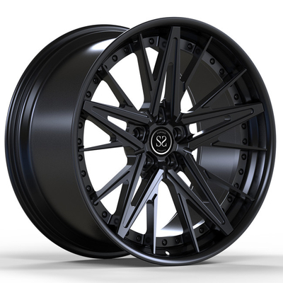 Matte Black Forged 2 Piece Bronze Barrel Lip Wheels Center Spoke For Maserati Quattroporte