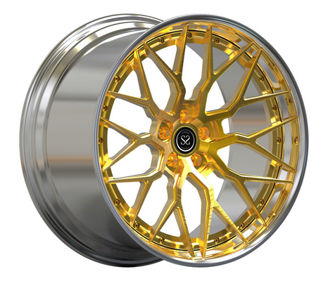 ล้อปลอมแปลงขนาด 21x10 2 ชิ้นด้านหน้า 22x12 หลังขัดเงา Ferrari 812 Rims