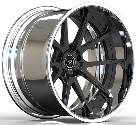 Custom Forged 2-PC 6061-T6 ขอบอลูมิเนียมอัลลอยด์ Black Face Barrel ขัดเงา 18 นิ้ว