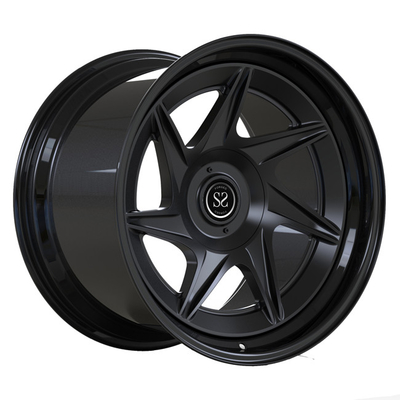 19 นิ้ว 2 PC ล้อหมุนปลอมแปลง Matte Black Disc ลิปกลอสสีดำสำหรับรถปอร์เช่สุดหรู