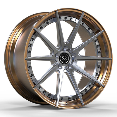 ล้อขัดสีบรอนซ์ 2 ชิ้นล้อปลอมแปรงปืนซี่โลหะสำหรับรถออดี้ S6 Custom
