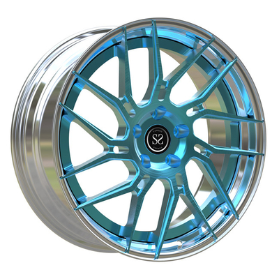 20 * 8.5 ล้อฟอร์จขัดเงา 2 ชิ้นซี่แปรงสีน้ำเงินสำหรับขอบปากแบบขั้นบันได T6