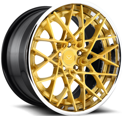 F12 Berlinetta 3PC ขอบล้ออลูมิเนียมปลอมขัดเงา 21x9.5 22x12.5 หน้าทอง