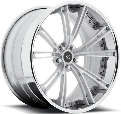 20x9 20x10.5 2PC ล้ออลูมิเนียมปลอมแปลงขอบล้อ Custom Chrome 5x120 Tesla Model