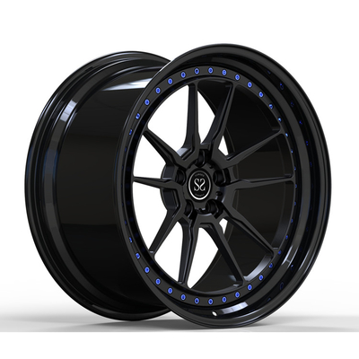 Gloss Black Lips ล้อฟอร์จ 2 ชิ้นสำหรับ Volkswagen T6 20 นิ้ว Satin Face Rims