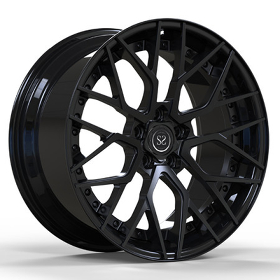 ซาตินเคลือบสีดำ 2 ชิ้นล้อฟอร์จ Dics Spoke Barrel Lip สำหรับ Mercedes Benz C43 ขอบ 20 นิ้ว