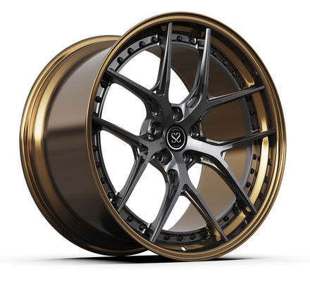 สีเล่ห์ 2PC ล้อโกงสําหรับ BMW Audi Porsche สเปคทองแดง 18 นิ้ว 5x112 สังกะสี