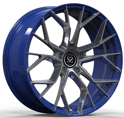 Chevy Corvette C5 Staggered 19 และ 20 Multi-spoke Gloss black 1-PC Forged Alloy Wheels 5x120.65