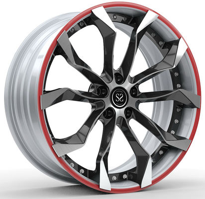 1995 คามาโร่ Z28 Custom 2-PC โครงขอบ 18x9 และ 18x11, สีดํากระจ่าง, หน้าขาว, แหวนแดง