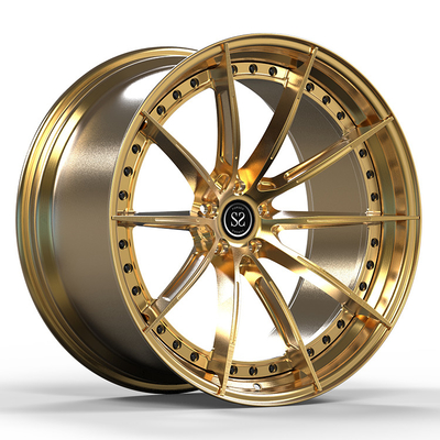 5x112 กรอบสําหรับ Audi RS8 สีดํากระจ่าง 2-PC โกลมเหล็กอัลลูมิเนียม กรอบ Staggered 19 และ 20 นิ้ว