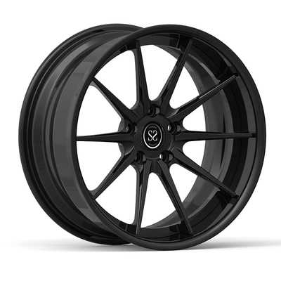 ล้อ 2 ชิ้นแบบสั่งทำพิเศษ สีดำซาติน ขนาด 18x9 และ 18x10 สำหรับ Ford Mustang Shelby GT500 Eleanor ปี 1968 ขนาด 17/18/19/20/21/22/23/24