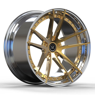 เมอร์ซีเดส E63 2022 ทองคําแปรงและเคลือบ 21 นิ้ว Custom 2 PC Rims