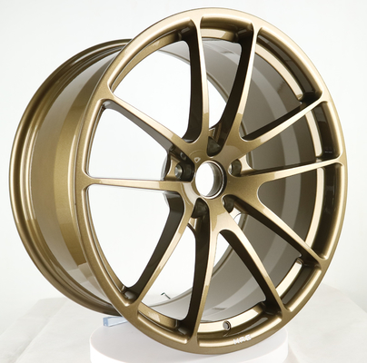 ขอบล้อฟอร์จชิ้นเดียวสีบรอนซ์ 19 นิ้วสำหรับรถแข่ง Porsche 991 5x130