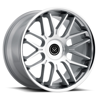 ปืนโลหะกลึงใบหน้าปลอมแปลงขอบรถด้วย 5x120 สำหรับ BMW 730 740LI สีดำกลึงใบหน้าที่กำหนดเอง 19 นิ้วล้ออัลลอย