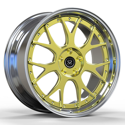 เหมาะกับเบนซ์ C63 5x112 Custom Polish 2-PC โกลมเหล็กอัลลูมิเนียม Rims Staggered 19 และ 20 นิ้ว