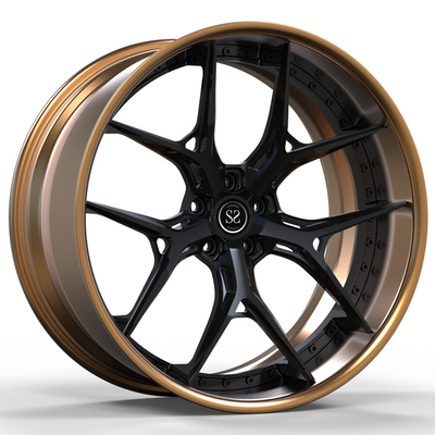 Custom Forged 2 Piece Alloy Wheels Center Matte Bronze Barrel Grey 22x11 RS6 Rims