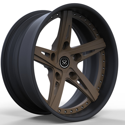 2 ชิ้นสีบรอนซ์ Center Matte Black Face Forged Rims 20x9 20 นิ้ว Directional Alloy Defender Wheels
