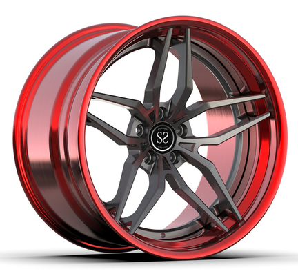 ล้อสีแดงปลอมแปลงสีเทา 3 ชิ้นสำหรับล้ออัลลอยด์ขนาด 20 นิ้ว Super Concave Rims